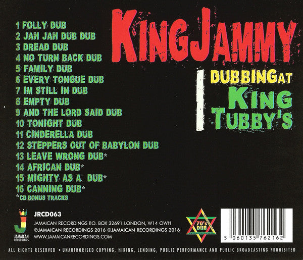 King Jammy : Dubbing at King Tubby's (CD)