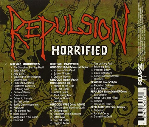Repulsion : Horrified (CD, Album, RE + CD, Comp + RE, RP)