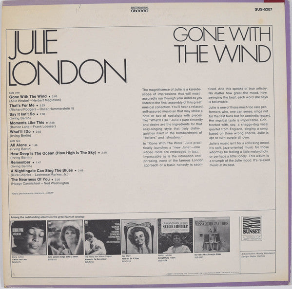 Julie London : Gone With The Wind (LP, Comp)