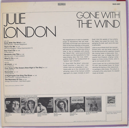 Julie London : Gone With The Wind (LP, Comp)