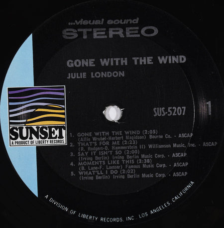 Julie London : Gone With The Wind (LP, Comp)