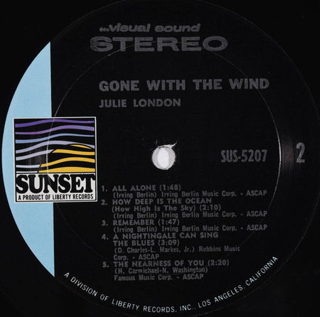 Julie London : Gone With The Wind (LP, Comp)