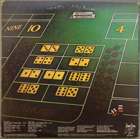 Bad Company (3) : Straight Shooter (LP, Album, PR )