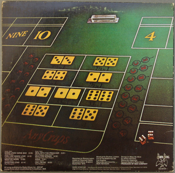 Bad Company (3) : Straight Shooter (LP, Album, PR )