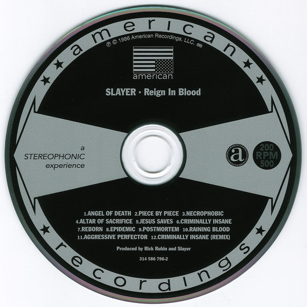 Slayer : Reign In Blood (CD, Album, RE, RM, Exp)