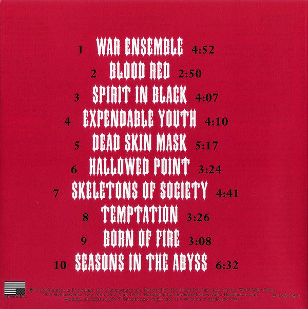 Slayer : Seasons In The Abyss (CD, Album, RE, RM)