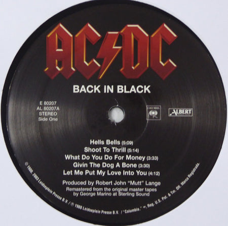 AC/DC : Back In Black (LP, Album, RE, RM, Uni)