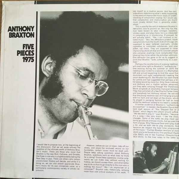 Anthony Braxton : Five Pieces 1975 (LP, Album, Pet)
