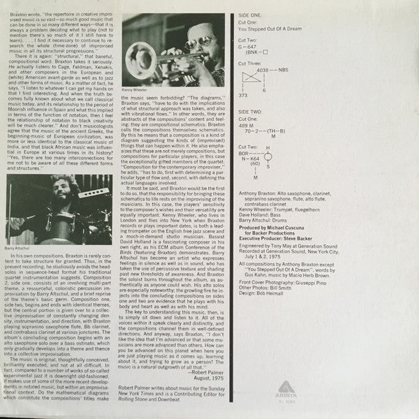 Anthony Braxton : Five Pieces 1975 (LP, Album, Pet)