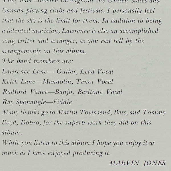 Lawrence Lane & The Kentucky Grass : 1776-1976 (LP, Album)