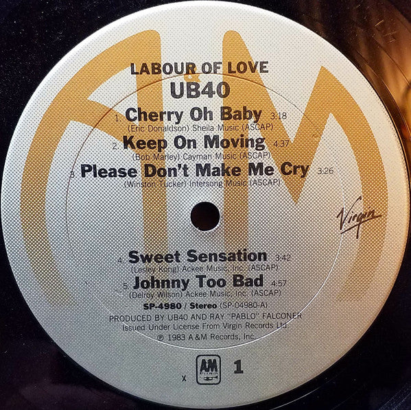 UB40 : Labour Of Love (LP, Album, X =)