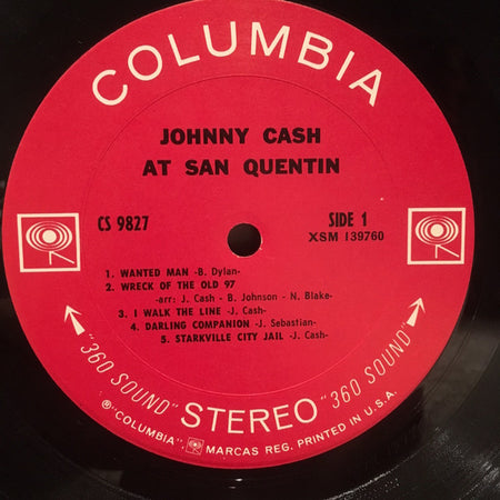 Johnny Cash : Johnny Cash At San Quentin (LP, Album, Pit)