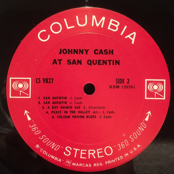Johnny Cash : Johnny Cash At San Quentin (LP, Album, Pit)