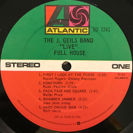 The J. Geils Band : "Live" Full House (LP, Album, RP, PR )