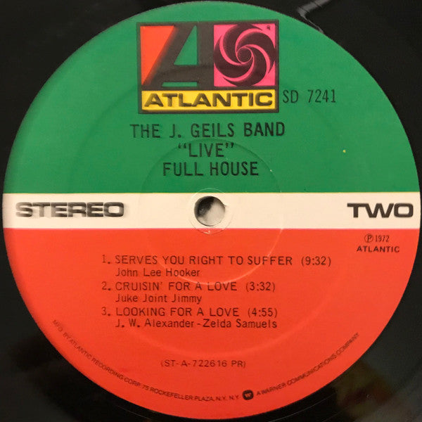 The J. Geils Band : "Live" Full House (LP, Album, RP, PR )