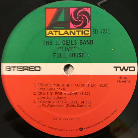 The J. Geils Band : "Live" Full House (LP, Album, RP, PR )