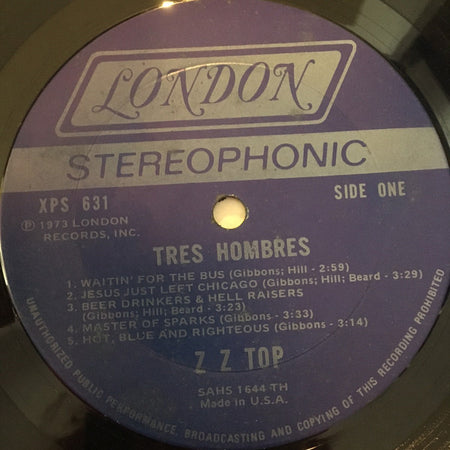 ZZ Top : Tres Hombres (LP, Album, Ter)