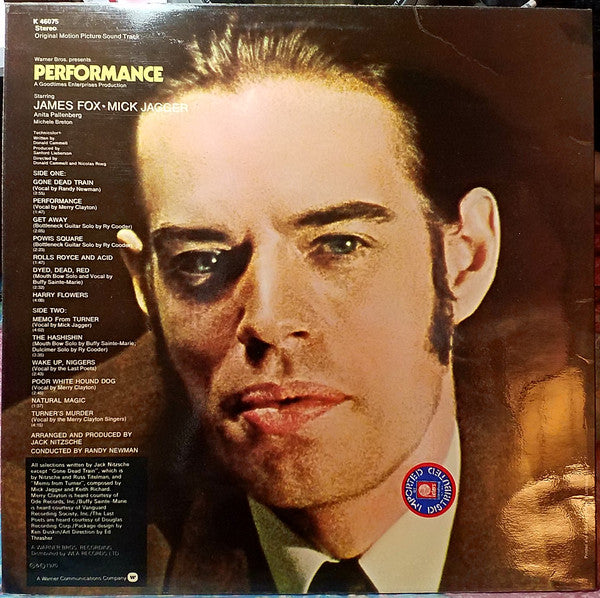 Various : Performance: Original Motion Picture Sound Track (LP, Album, RE)