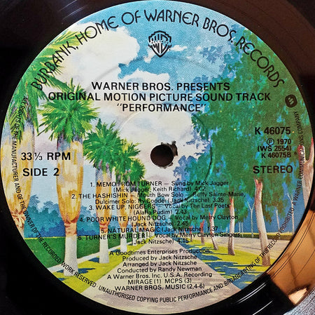 Various : Performance: Original Motion Picture Sound Track (LP, Album, RE)