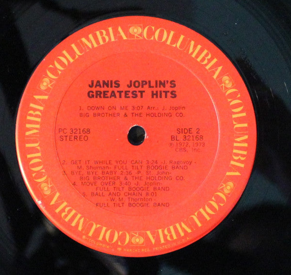 Janis Joplin : Janis Joplin's Greatest Hits (LP, Comp, RE)