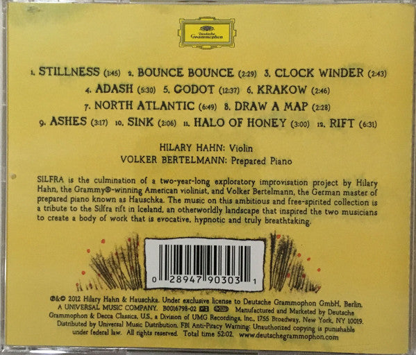 Hilary Hahn & Hauschka : Silfra (CD, Album)