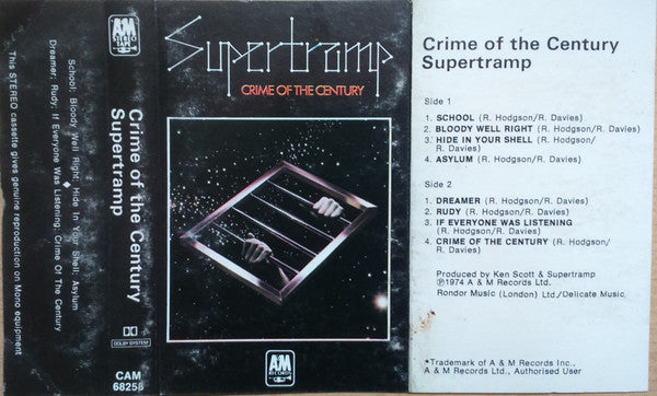 Supertramp : Crime Of The Century (Cass, Album, RE, Bla)