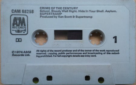 Supertramp : Crime Of The Century (Cass, Album, RE, Bla)
