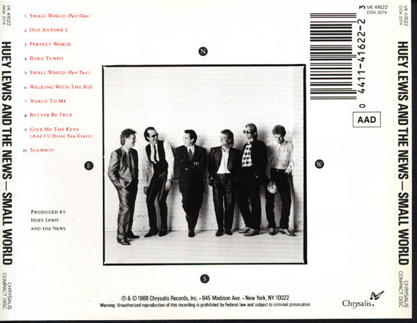 Huey Lewis & The News : Small World (CD, Album)