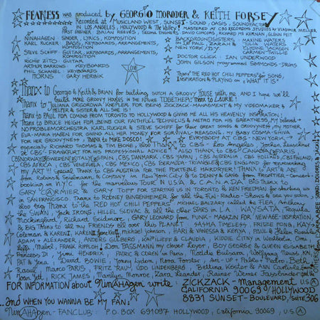 Nina Hagen : Fearless (LP, Album, Car)