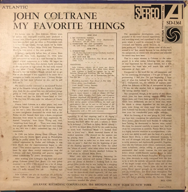 John Coltrane : My Favorite Things (LP, Album, RE)