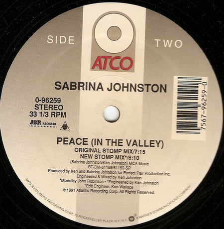 Sabrina Johnston : Peace (In The Valley) (12")