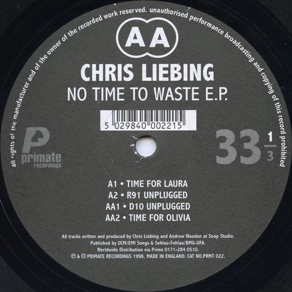 Chris Liebing : No Time To Waste E.P. (12", EP)