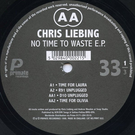 Chris Liebing : No Time To Waste E.P. (12", EP)