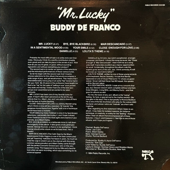 Buddy DeFranco : "Mr. Lucky" (LP, Album)