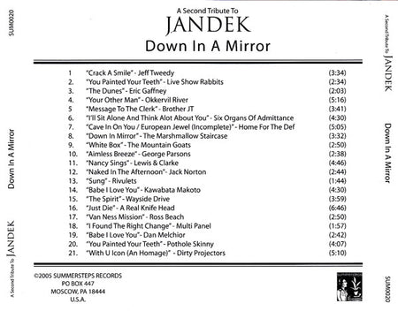 Various : Down In A Mirror : A Second Tribute To Jandek (CD, Comp)