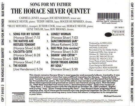 The Horace Silver Quintet : Song For My Father (CD, Album, Club, RE)