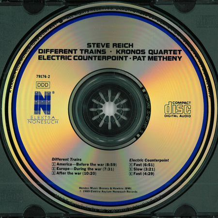 Steve Reich - Kronos Quartet / Pat Metheny : Different Trains / Electric Counterpoint (CD, Album)