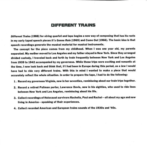 Steve Reich - Kronos Quartet / Pat Metheny : Different Trains / Electric Counterpoint (CD, Album)
