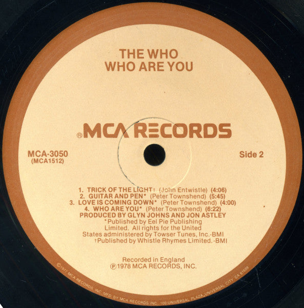 The Who : Who Are You (LP, Album, Pin)