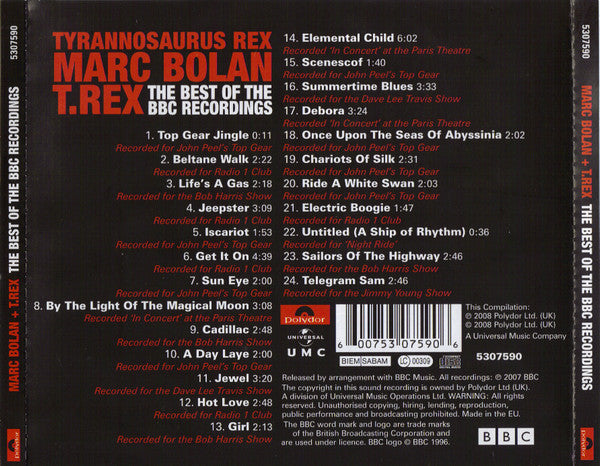 Tyrannosaurus Rex, Marc Bolan, T. Rex : The Best Of The BBC Recordings (CD, Comp)