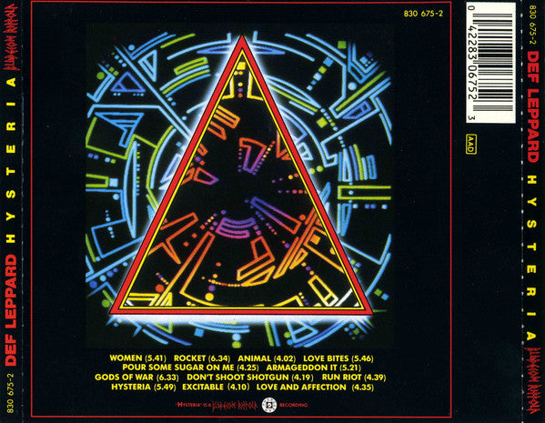 Def Leppard : Hysteria (CD, Album, PDO)