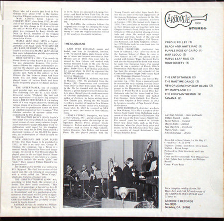 The New Orleans Ragtime Orchestra : New Orleans Ragtime Orchestra (LP, Album, Gat)