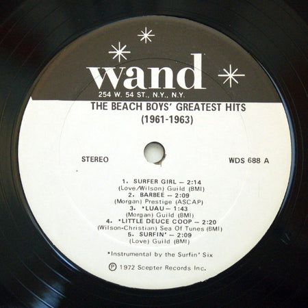 The Beach Boys / The Surfin' Six : The Beach Boys' Greatest Hits (1961-1963) (LP, Comp, Whi)