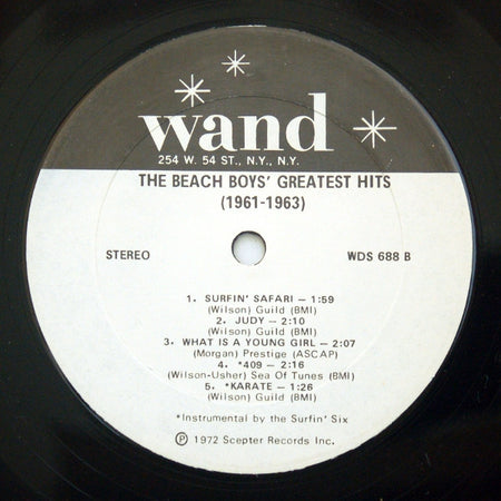 The Beach Boys / The Surfin' Six : The Beach Boys' Greatest Hits (1961-1963) (LP, Comp, Whi)