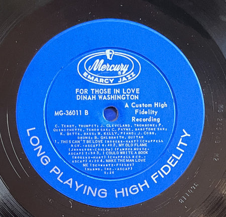 Dinah Washington : For Those In Love (LP, Album, Mono, RP)