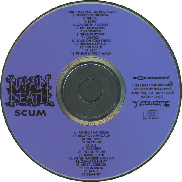 Napalm Death : Scum (CD, Album, M/Print, RE)