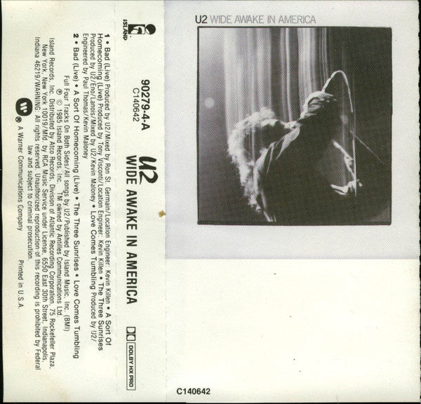 U2 : Wide Awake In America (Cass, EP, Club, RCA)