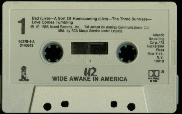 U2 : Wide Awake In America (Cass, EP, Club, RCA)