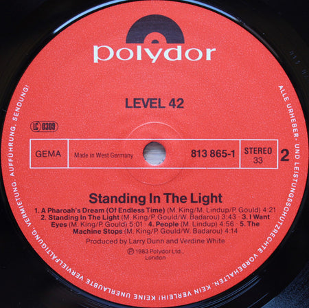Level 42 : Standing In The Light (LP, Album)