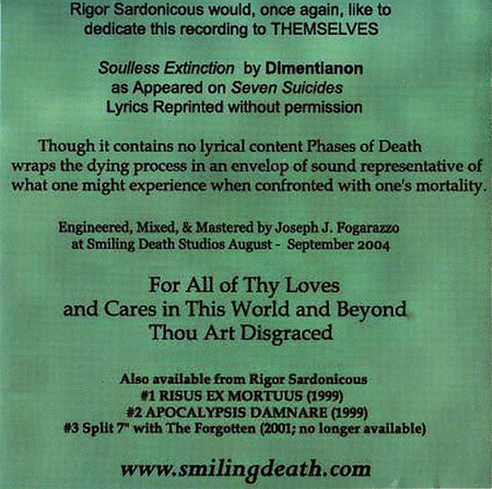 Rigor Sardonicous : Principia Sardonica (CD, Album)